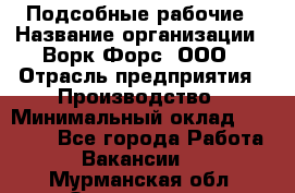 Подсобные рабочие › Название организации ­ Ворк Форс, ООО › Отрасль предприятия ­ Производство › Минимальный оклад ­ 35 000 - Все города Работа » Вакансии   . Мурманская обл.,Оленегорск г.